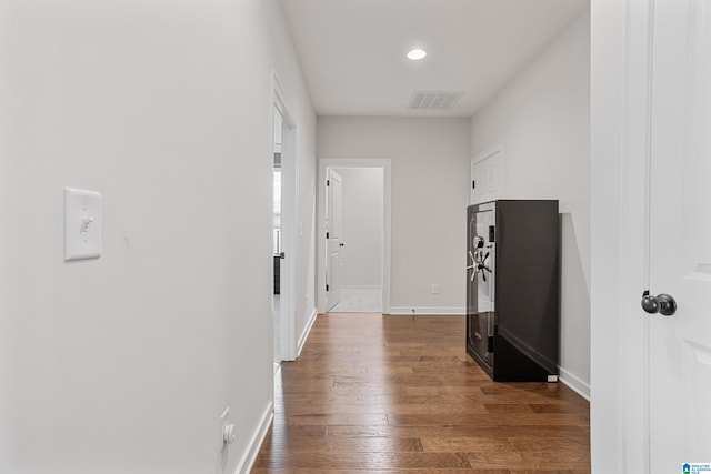 3040 Iris Dr, Hoover, AL 35244 - hall with recessed lighting, hardwood / wood-style floors, and baseboards