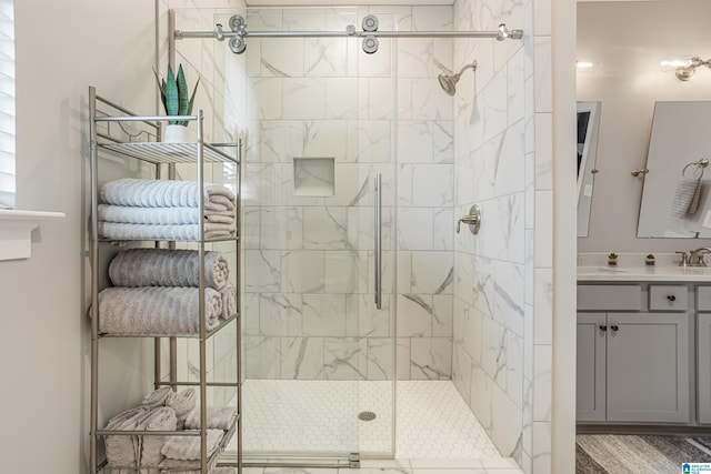 3040 Iris Dr, Hoover, AL 35244 - bathroom with a shower stall and vanity