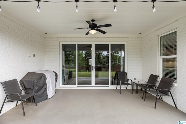 3040 Iris Dr, Hoover, AL 35244 - view of patio featuring french doors and ceiling fan
