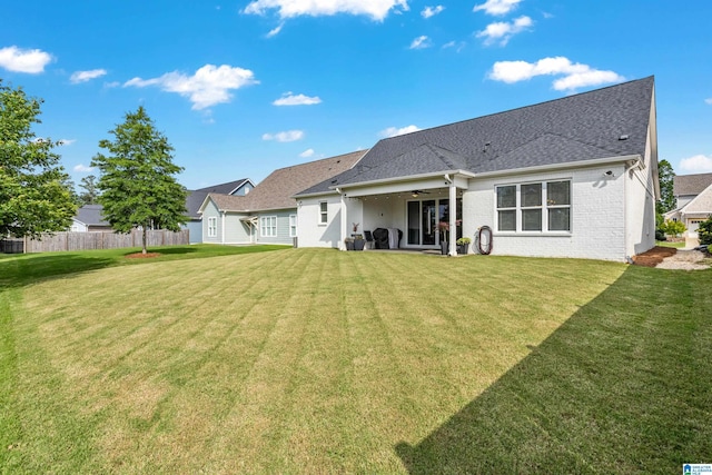 3040 Iris Dr, Hoover, AL 35244 - rear view of property with ceiling fan, roof with shingles, and brick siding