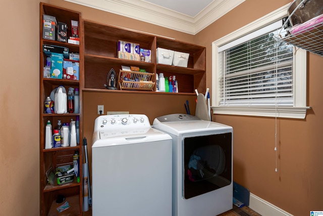 130 Eagle Pointe Way, Pell City, AL 35128 - washroom with separate washer and dryer and ornamental molding