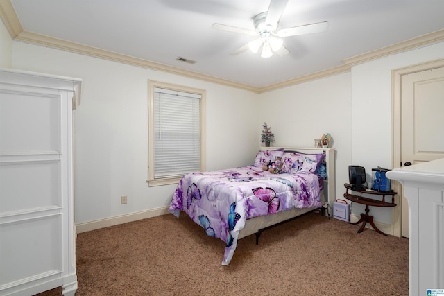 130 Eagle Pointe Way, Pell City, AL 35128 - bedroom featuring crown molding, carpet flooring, and ceiling fan