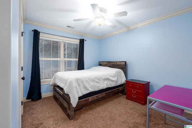 130 Eagle Pointe Way, Pell City, AL 35128 - bedroom featuring crown molding, carpet floors, and ceiling fan
