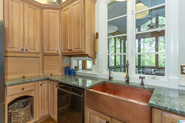307 N Lake Rd, Hoover, AL 35242 - kitchen featuring dishwashing machine, a sink, and dark stone counters