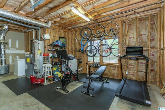 307 N Lake Rd, Hoover, AL 35242 - exercise area featuring gas water heater and water heater