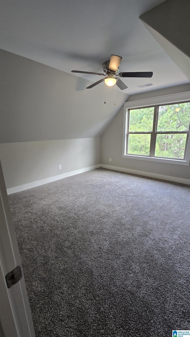 1077 Grande View Pass, Alabaster, AL 35114 - bonus room featuring lofted ceiling, ceiling fan, carpet, and baseboards