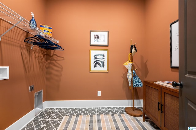 1761 Gable Way, Hoover, AL 35244 - laundry room featuring hookup for an electric dryer, cabinet space, and baseboards