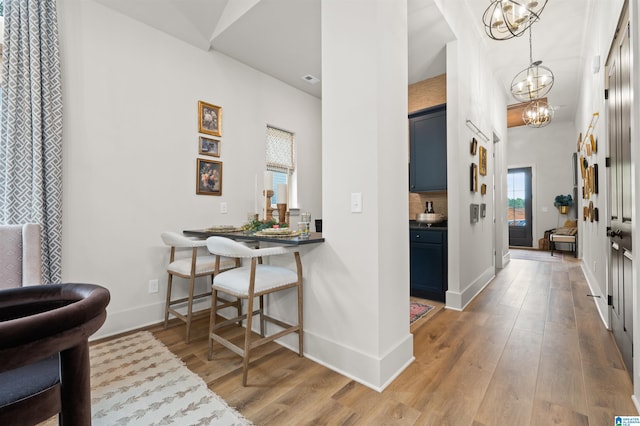 1761 Gable Way, Hoover, AL 35244 - entryway with a chandelier, wood finished floors, and baseboards