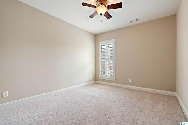 1343 Chapel St, Hoover, AL 35226 - empty room with baseboards, a ceiling fan, and light carpet