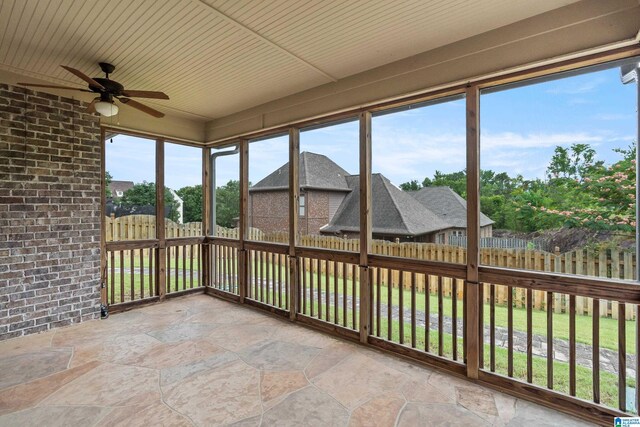 1343 Chapel St, Hoover, AL 35226 - unfurnished sunroom with a ceiling fan