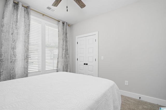 350 Shiloh Creek Dr, Calera, AL 35040 - carpeted bedroom featuring multiple windows, ceiling fan, baseboards, and a closet