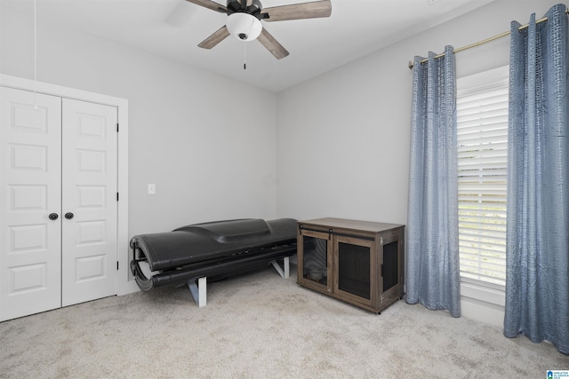 350 Shiloh Creek Dr, Calera, AL 35040 - living area featuring carpet flooring and a ceiling fan