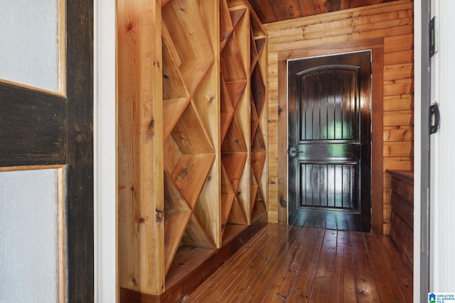 2821 Shook Hill Cir, Mountain Brook, AL 35223 - wine room with hardwood / wood-style floors and wood walls