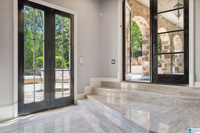 2821 Shook Hill Cir, Mountain Brook, AL 35223 - entryway featuring french doors