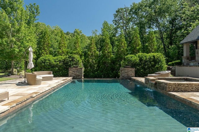 2821 Shook Hill Cir, Mountain Brook, AL 35223 - view of swimming pool with a patio area and a pool with connected hot tub