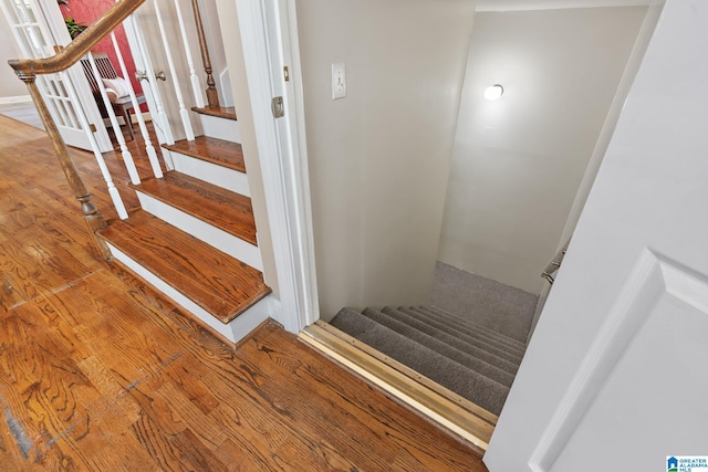 2100 Southwinds Cir, Hoover, AL 35244 - stairway with wood finished floors