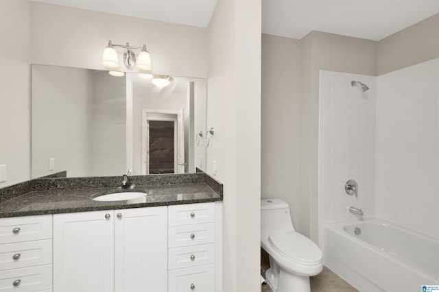 2024 2nd Ave N Unit 1703, Birmingham, AL 35203 - full bath with toilet, vanity, washtub / shower combination, and tile patterned floors