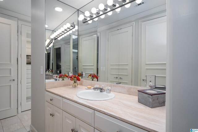 2600 Arlington Ave Unit 80, Birmingham, AL 35205 - bathroom with vanity, tile patterned flooring, and recessed lighting
