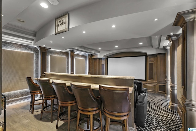 200 Asphodel Dr, Dothan, AL 36303 - cinema with a dry bar, recessed lighting, and wood finished floors