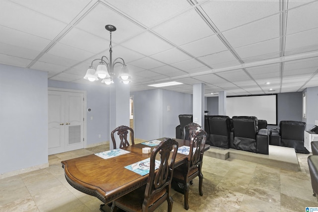200 Asphodel Dr, Dothan, AL 36303 - dining area with a paneled ceiling and a chandelier