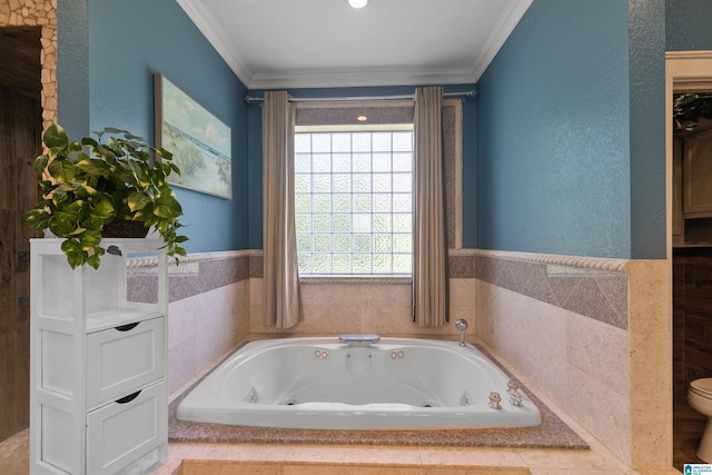 200 Asphodel Dr, Dothan, AL 36303 - bathroom featuring a jetted tub and ornamental molding