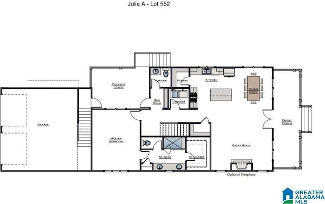 552 Village Green Way, Hoover, AL 35226 - floor plan / room layout