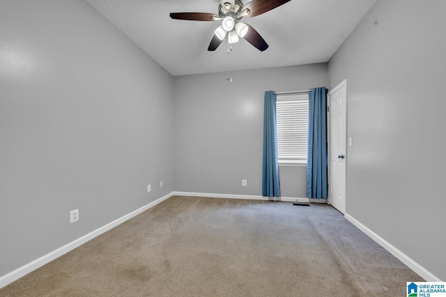200 Shady Point Rd, Locust Fork, AL 35097 - carpeted spare room featuring ceiling fan, baseboards, and a textured ceiling
