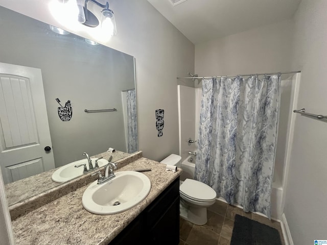 796 Michelle Mnr, Montevallo, AL 35115 - full bathroom with vanity, shower / bath combination with curtain, and tile patterned flooring
