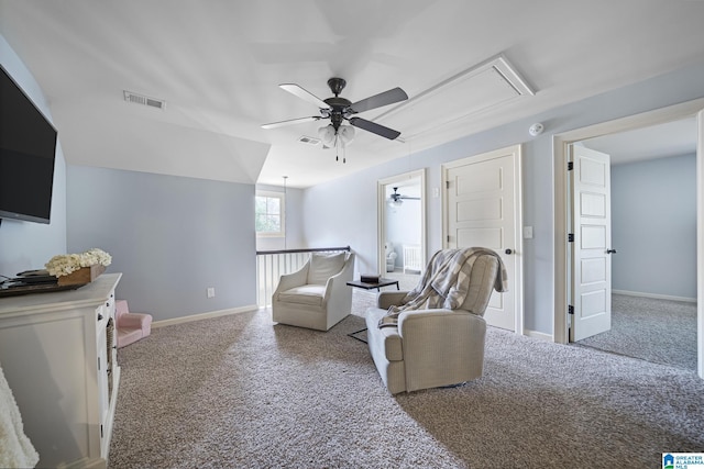 1037 Norman Way, Birmingham, AL 35242 - sitting room with attic access, a ceiling fan, carpet, and baseboards