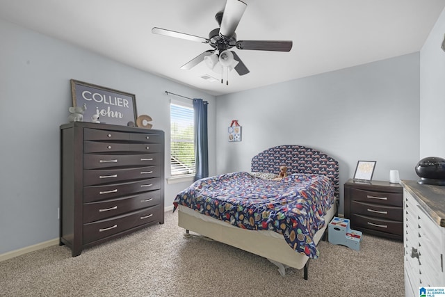 1037 Norman Way, Birmingham, AL 35242 - bedroom featuring light colored carpet, baseboards, and ceiling fan