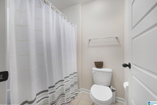 1037 Norman Way, Birmingham, AL 35242 - full bathroom with toilet, tile patterned floors, baseboards, and a shower with shower curtain