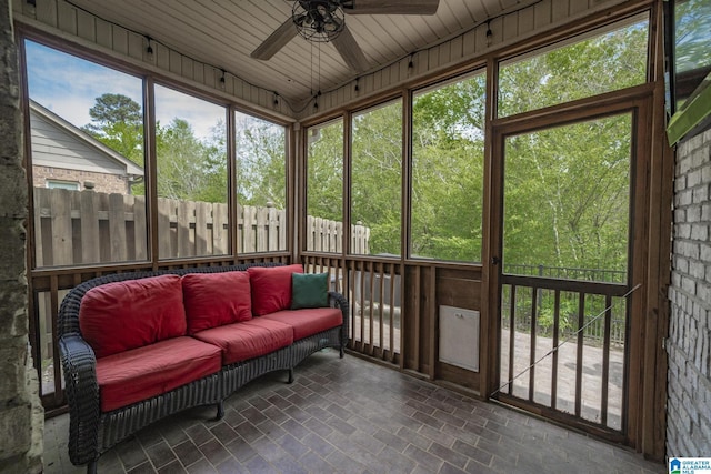 1037 Norman Way, Birmingham, AL 35242 - sunroom with a ceiling fan, an outdoor living space, and healthy amount of natural light