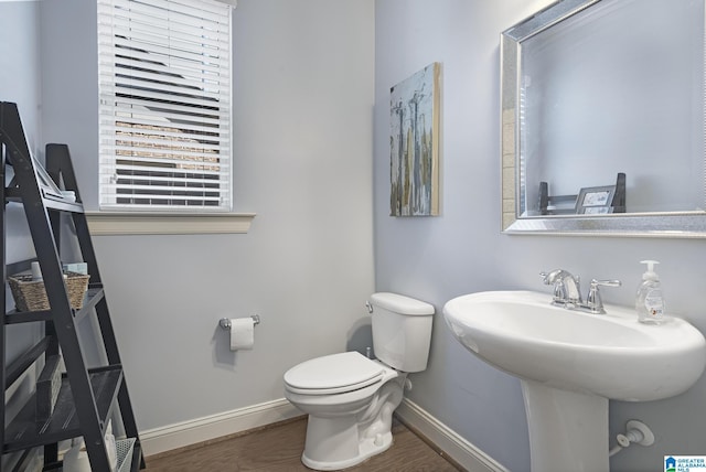 1037 Norman Way, Birmingham, AL 35242 - bathroom with toilet, wood finished floors, baseboards, and a sink
