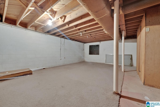 5420 Pine St, Sylvan Springs, AL 35118 - unfinished basement with concrete block wall