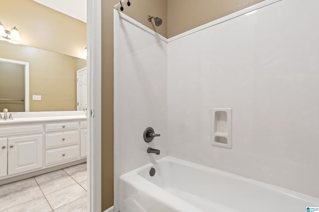 5265 Lake Crest Cir, Hoover, AL 35226 - full bathroom featuring shower / bathtub combination, vanity, and tile patterned flooring