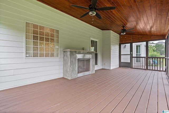 5265 Lake Crest Cir, Hoover, AL 35226 - wooden deck featuring ceiling fan