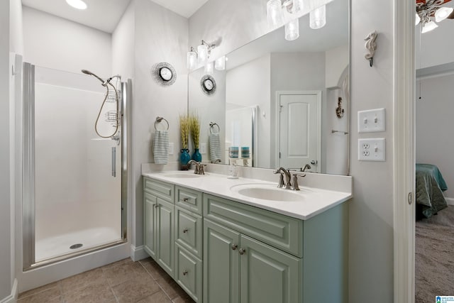 3096 Hidden Forest Cv, Montevallo, AL 35115 - full bathroom featuring a stall shower, double vanity, and ensuite bath