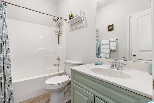 3096 Hidden Forest Cv, Montevallo, AL 35115 - full bath featuring vanity, toilet, shower / bath combo with shower curtain, and tile patterned flooring