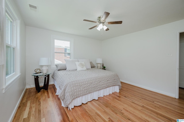1751 Valley Ave Unit D, Homewood, AL 35209 - bedroom featuring light wood finished floors, baseboards, and a ceiling fan
