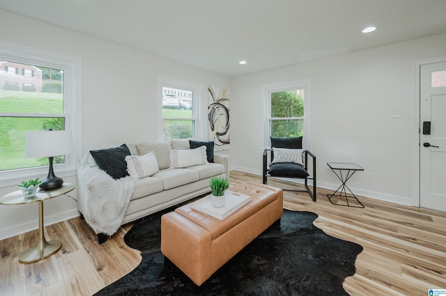 1751 Valley Ave Unit D, Homewood, AL 35209 - living area with light wood-style flooring, healthy amount of natural light, baseboards, and recessed lighting