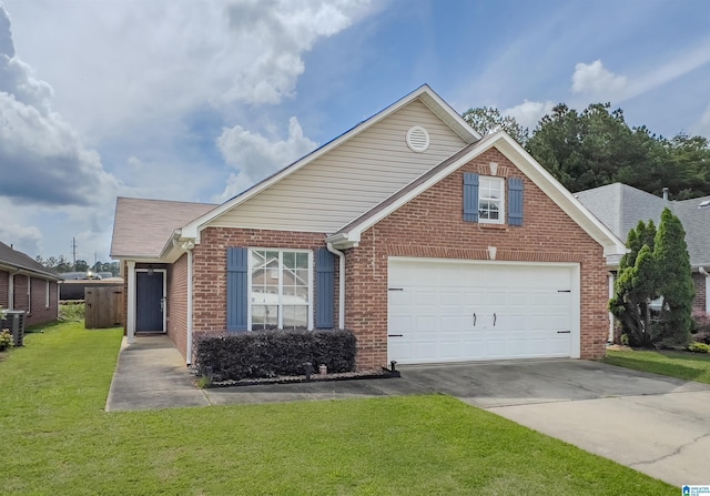 156 Brook Highland Cv, Birmingham, AL 35242 - view of front facade featuring brick siding, concrete driveway, a front yard, and a garage