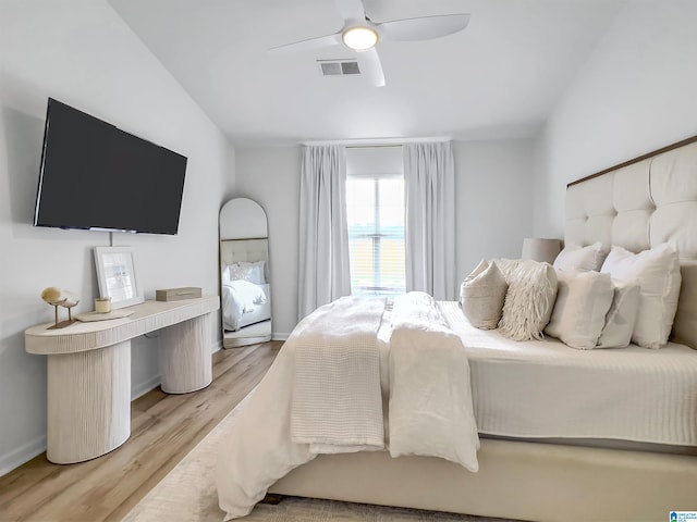 156 Brook Highland Cv, Birmingham, AL 35242 - bedroom with light wood-type flooring, ceiling fan, and baseboards