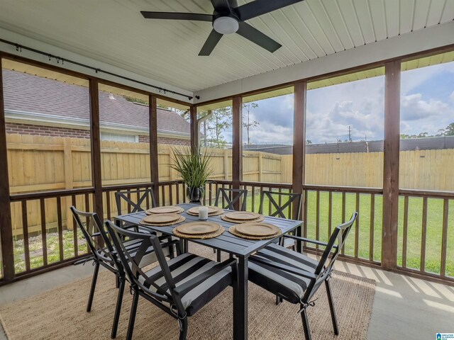 156 Brook Highland Cv, Birmingham, AL 35242 - sunroom / solarium featuring outdoor dining area and ceiling fan