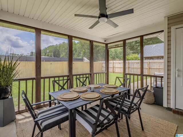 156 Brook Highland Cv, Birmingham, AL 35242 - sunroom / solarium featuring outdoor dining space and ceiling fan