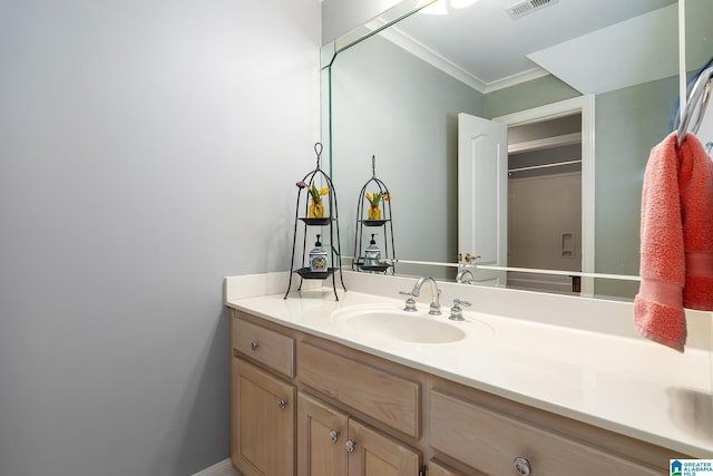 2300 Ridge Trl, Birmingham, AL 35242 - bathroom featuring vanity and crown molding
