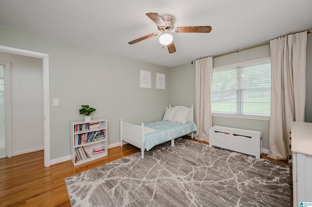 1718 Windsor Blvd, Homewood, AL 35209 - bedroom with wood finished floors, baseboards, and a ceiling fan