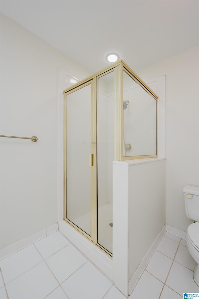 822 Boulder Ridge Cir, Hoover, AL 35244 - full bath with toilet, a stall shower, and tile patterned floors