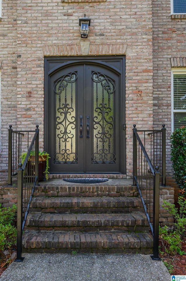 822 Boulder Ridge Cir, Hoover, AL 35244 - entrance to property featuring brick siding and french doors