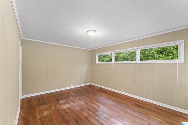 315 3rd Ave, Odenville, AL 35120 - empty room with wood-type flooring, baseboards, ornamental molding, and wooden walls