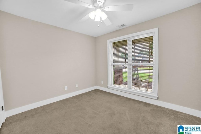 123 Whitestone Trl, Calera, AL 35040 - empty room with carpet, baseboards, and ceiling fan
